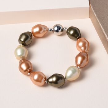 Mehrfarbiges Muschelkernperlen Armband, 20cm