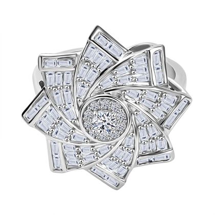 LUXURIANT DIAMOND - Lab Grown Diamant SI-GH Ring 925 Silber rhodiniert (Gr&ouml;&szlig;e 18.00) ca. 1.00 ct