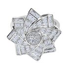 LUXURIANT DIAMANT - Lab Grown Diamant SI-GH Ring 925 Silber rhodiniert (Größe 18.00) ca. 1,00 ct