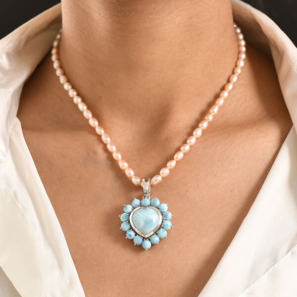 D'Joy Larimar Schmuckset ca. 50 cm 925 Silber rhodiniert image number 2