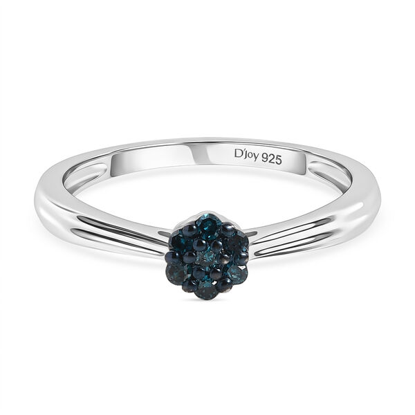 CULLINAN-MINE - Blauer Diamant Ring 925 Silber rhodiniert (Gr&ouml;&szlig;e 17.00) ca. 0.10 ct