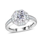 Moissanit Ring 925 Silber rhodiniert (Größe 20.00) ca. 2,46 ct