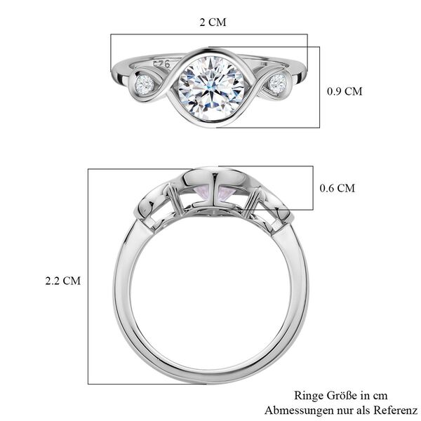 Moissanit Ring, 925 Silber rhodiniert, ca. 1.00 ct image number 7