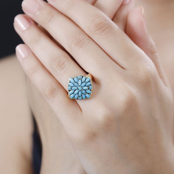 Sleeping Beauty T&uuml;rkis und Zirkon Ring -  2,21 ct. image number 3