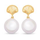 Baroque Perle Ohrringe, 925 Silber Gelbgold Vermeil