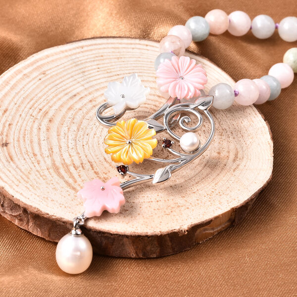 JARDIN-KOLLEKTION Morganit und Mehrfarbig Edelsteine Halskette ca. 45 cm 925 Silber rhodiniert 127,13 ct image number 2