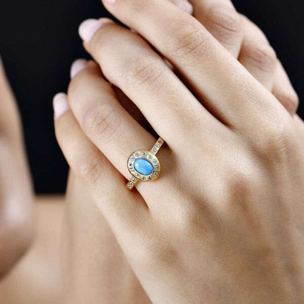 AA Sleeping Beauty T&uuml;rkis und Zirkon Ring- 1,10 ct. image number 3