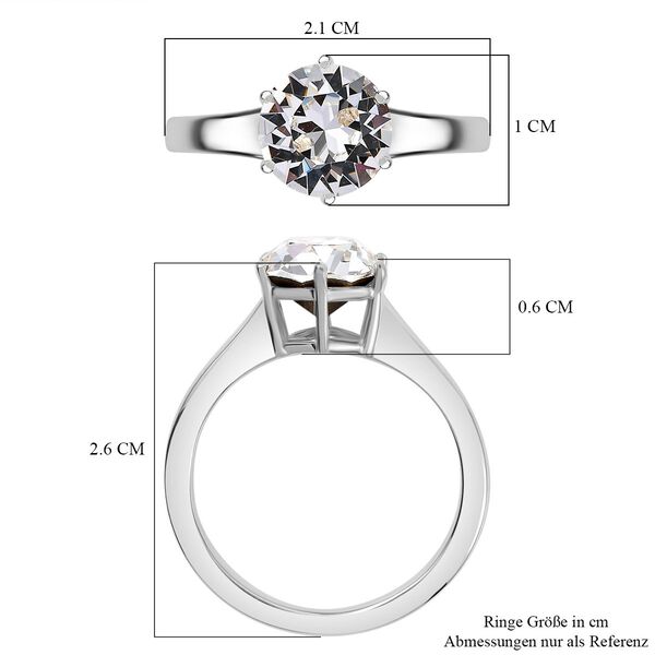 J Francis gefertigt mit SWAROVSKI Weißer Swarovski Kristall Ring, 925 Silber rhodiniert image number 21