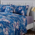 3er-Set Bettbezug, Größe: 80x80 cm und Kissenbezug, Größe: 40x80 cm, Blumenmuster, Blau image number 1
