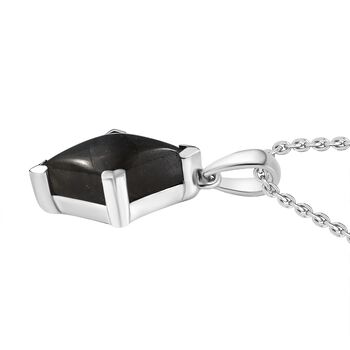 Labradorit Anh&auml;nger mit Kette (ca. 50 cm), Nickelfreies Messing und 316L Edelstahl, ca. 7.50 ct