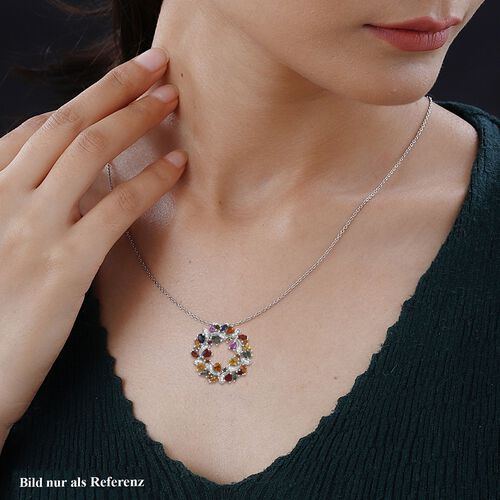 AA Mehrfarbiger Saphir Anhänger mit Kette, ca. 3,66 ct. image number 1