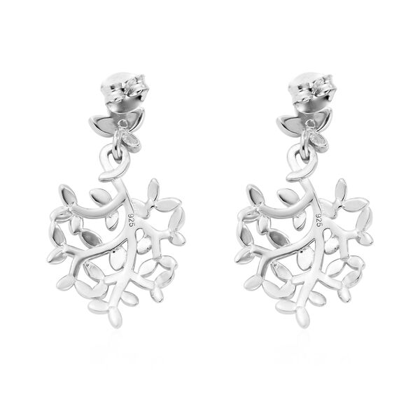 Blatt Ohrhänger 925 Silber platiniert  image number 4