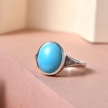 AA Sleeping Beauty T&uuml;rkis und Zirkon-Ring - 4,32 ct.