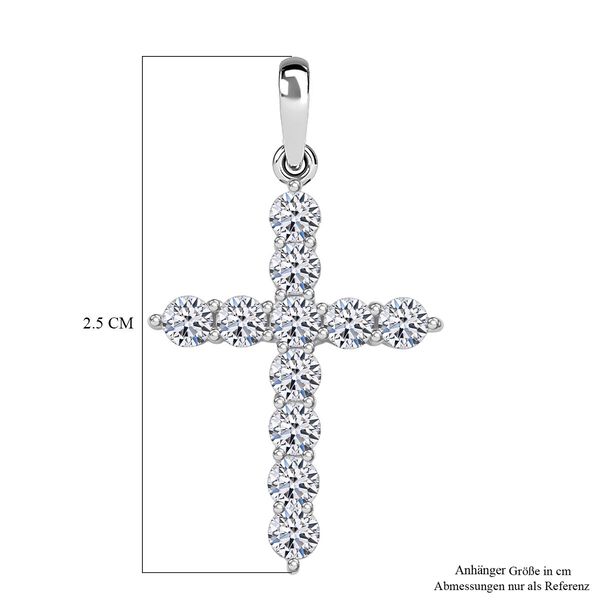 LUXURIANT SI-GH Labor Diamant Kreuz Anh&auml;nger in 585 Wei&szlig;gold - 0,50 ct. image number 5