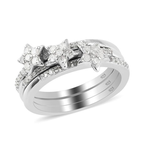 Diamant Ring 925 Silber platiniert  ca. 0,50 ct image number 4