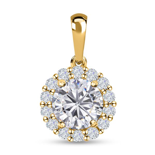 Wei&szlig;er Zirkonia-Anh&auml;nger, 925 Silber vergoldet ca. 4,36 ct