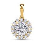 Weißer Zirkonia-Anhänger, 925 Silber vergoldet ca. 4,36 ct