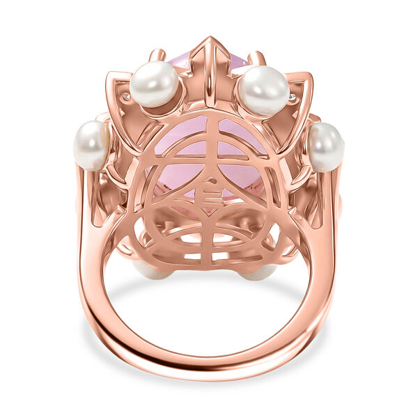 EverTrue Kunzit, S&uuml;&szlig;wasser Perle und Zirkon Ring image number 5