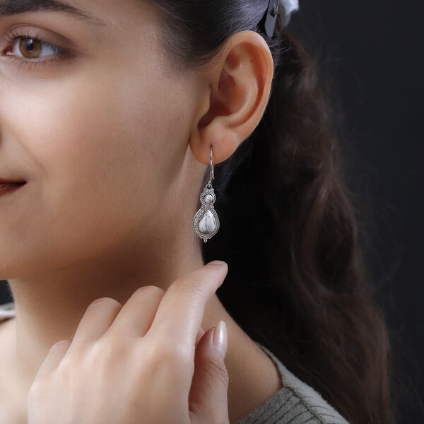 Wei&szlig;e B&uuml;ffel Ohrringe - 4,64 ct. image number 3