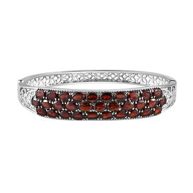 Natürlicher Mosambik Granat Armreif, ca. 19 cm Edelstahl ca. 15.34 ct
