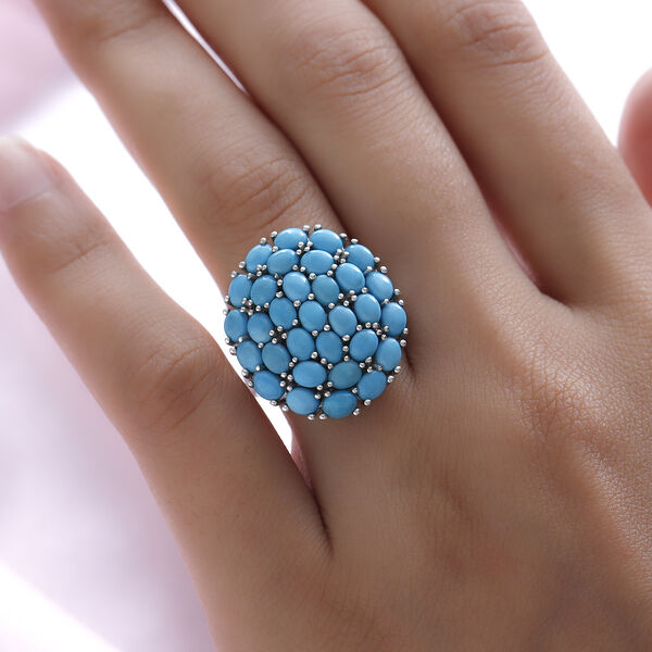 Amerikanischer, nat&uuml;rlicher Sleeping Beauty T&uuml;rkis-Ring, 925 Silber platiniert  ca. 5,02 ct image number 3