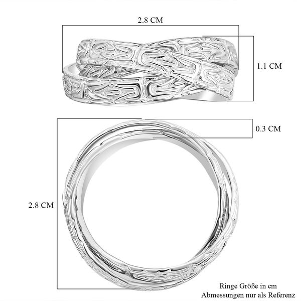 Royal Bali Kollektion - Borobudur Wickelring Trio in 925 Silber image number 6