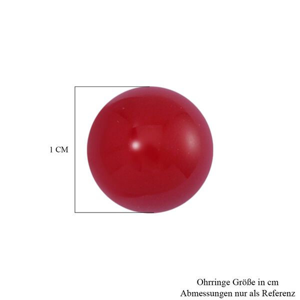 Rote Muschelkernperle Ohrringe 925 Silber rhodiniert image number 6