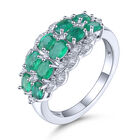 AAA Kagem Sambia Smaragd und Zirkon Ring 925 Silber rhodiniert  ca. 1,72 ct image number 0