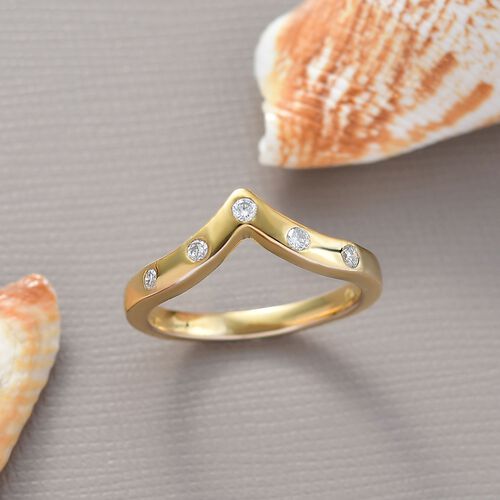 LUXURIANT DIAMOND- SI-GH Labor Diamant Ring, 925 Silber 750 Gelbgold Vermeil - 0,20 ct. image number 2