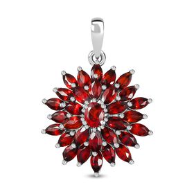 Mosambik Granat Anhänger 925 Silber platiniert ca. 3,20 ct.