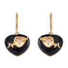 Schwarze Jade, Natürlicher, äthiopischer Welo Opal Ohrringe 925 Silber Gelbgold Vermeil ca. 16,00 ct