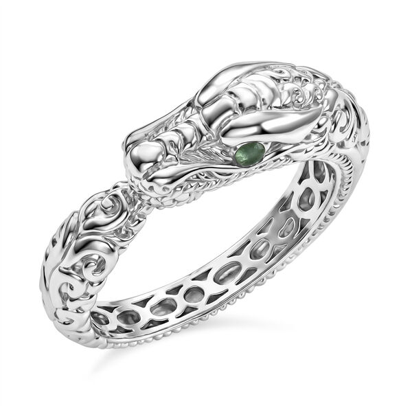 D'Joy Royal Bali Kolumbianischer Smaragd Drache Ring 925 Silber (Gr&ouml;&szlig;e 17.00)