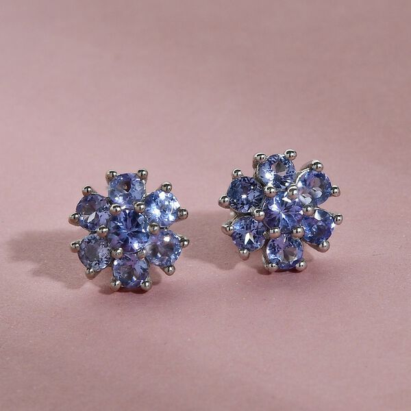 Tansanit-Ohrringe, 925 Silber platiniert ca. 1,83 ct image number 2