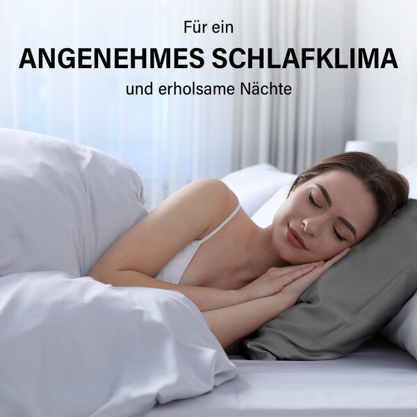 SERENITY NIGHT: Premium-Kollektion, 2er-Set - Kissenbez&uuml;ge aus 100% Maulbeerseide, Schwarz&nbsp; image number 3