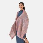 Luxuriöser Merino-Seide Jacquard-Schal, 70 x 200 cm, Rosa