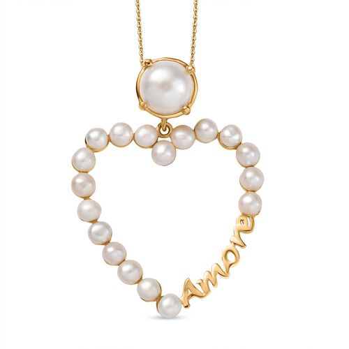 Giuseppe Perez Süßwasser Perle Schmuckset 925 Silber 750 Gelbgold Vermeil 7.35 ct image number 0