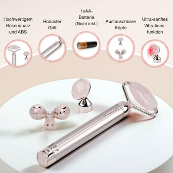 3-in-1 Rosenquarz Massageger&auml;t
