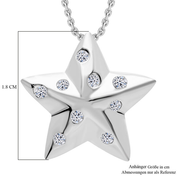 LUXURIANT SI Labor Diamant Anhänger mit 50cm Kette, 925 Silber platiniert - 0,25 ct. image number 5