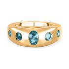 Kambodschanischer blauer Zirkon-Ring, 925 Silber vergoldet  ca. 1,58 ct image number 0