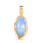 D'Joy AA Natürlicher, äthiopischer Welo Opal Anhänger 925 Silber 750 Gelb Vergoldet ca. 0.84 ct