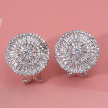 Lustro Stella Wei&szlig;er Zirkonia Ohrringe 925 Silber rhodiniert