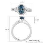 London Blau Topas und Zirkon Ring 925 Silber platiniert  ca. 2,01 ct image number 6