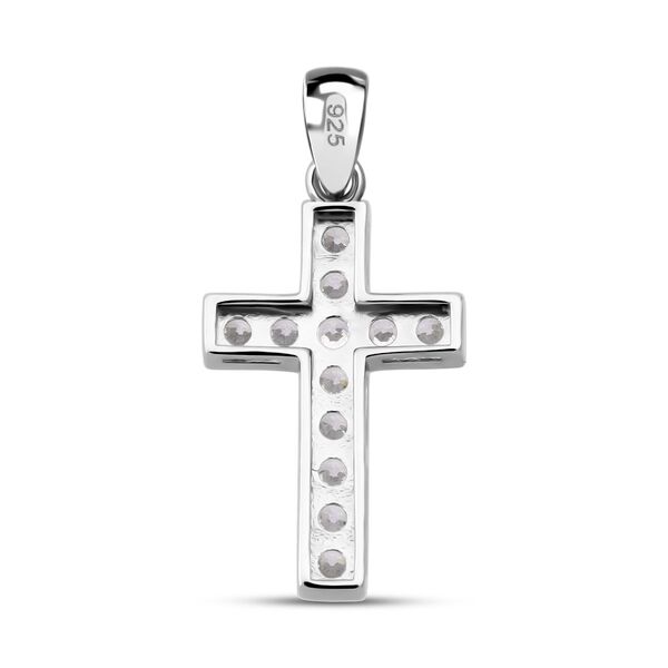 LUSTRO STELLA weißer Zirkonia Kreuz Anhänger image number 4