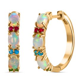 AA natürliche, äthiopische Welo Opal und Multi-Edelstein-Ohrringe - 2,17 ct.