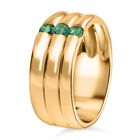 AAA Kagem Sambischer Smaragd Ring, 925 Silber Gelbgold Vermeil, (Größe 18.00) ca. 0.41 ct image number 2
