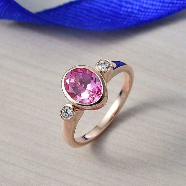 LUXURIANT AAA Labor Rosa Saphir und Labor Diamant Ring - 2,70 ct. image number 1