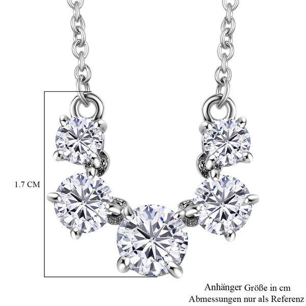 Moissanit 45cm Halskette, 925 Silber 750 rhodiniert - 2,14 ct. image number 6