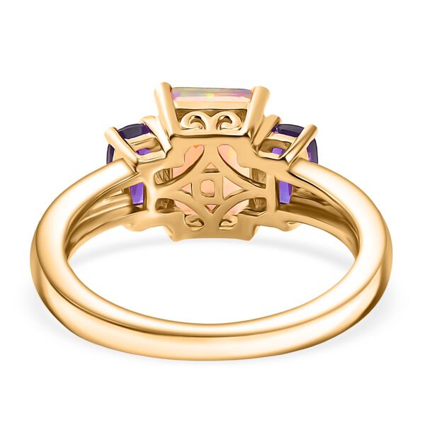 D'Joy AA Natürlicher, äthiopischer Welo Opal, Lusaka Amethyst Ring 925 Silber vergoldet (Größe 18.00) ca. 1.43 ct image number 6