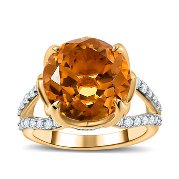 Citrin und Zirkon Ring- 8,04 ct.