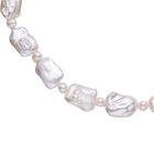Weiße Keshi Perle und weiße Süßwasser Perlen-Halskette, 50 - 386 ct. image number 3
